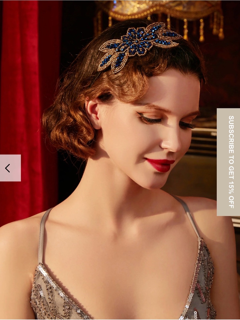 Beaded Floral Headband Flapper  Embellished Hair Accessory